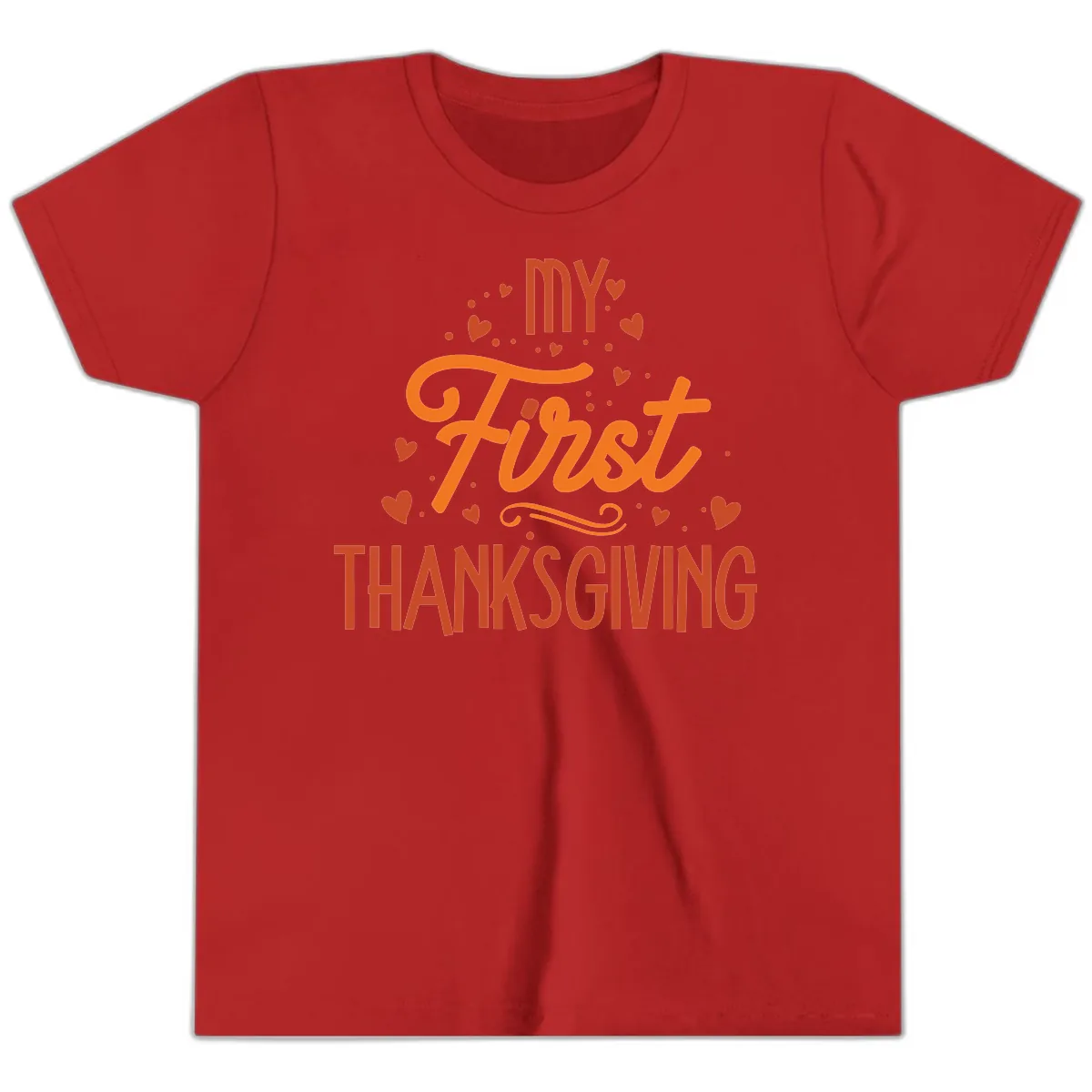 My First Thanksgiving Baby Announcement Youth T-Shirt in Red