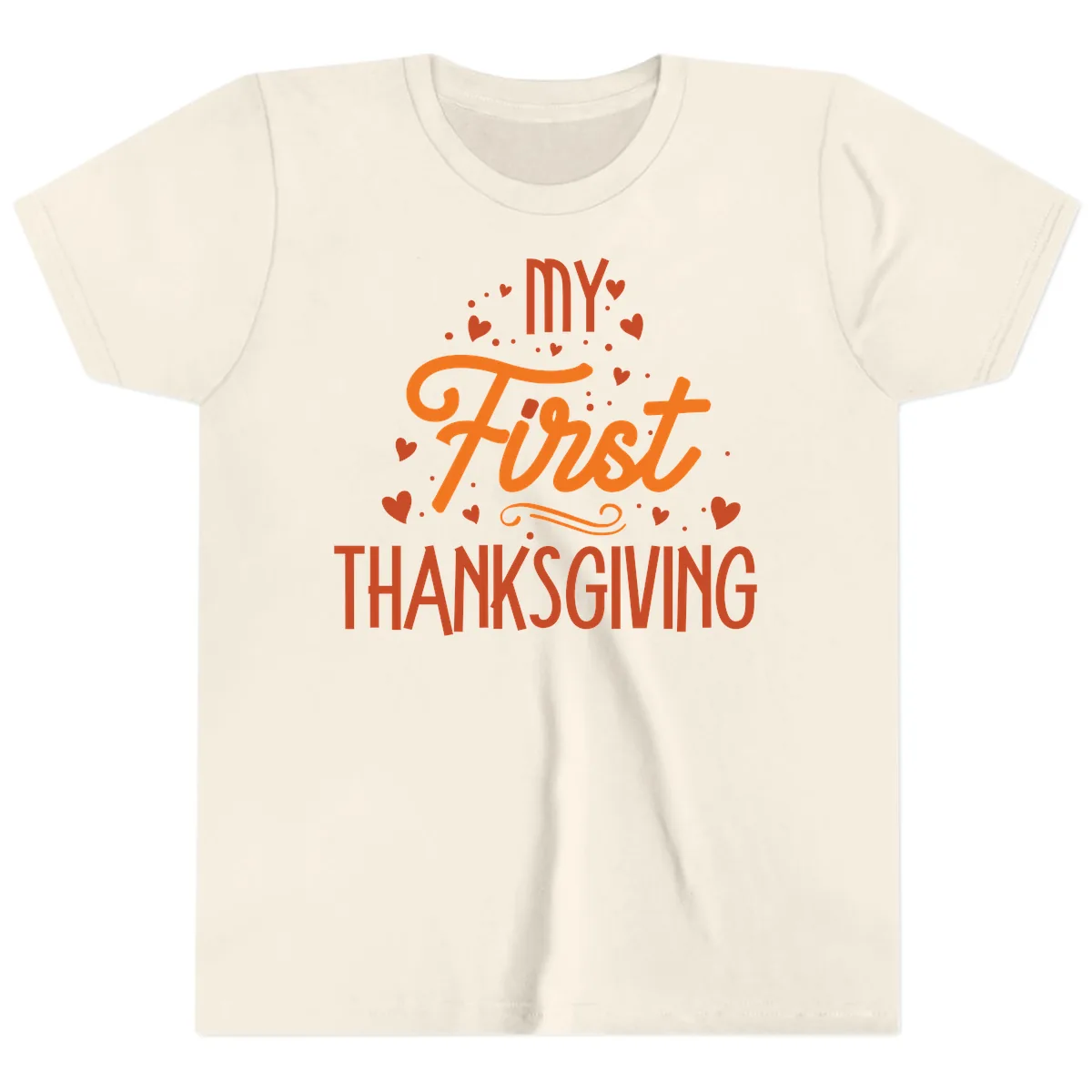 My First Thanksgiving Baby Announcement Youth T-Shirt in Natural