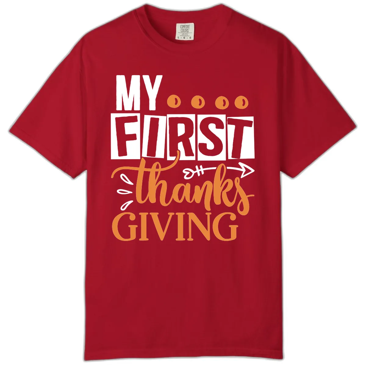 My First Thanksgiving Baby Design Comfort Color in Red