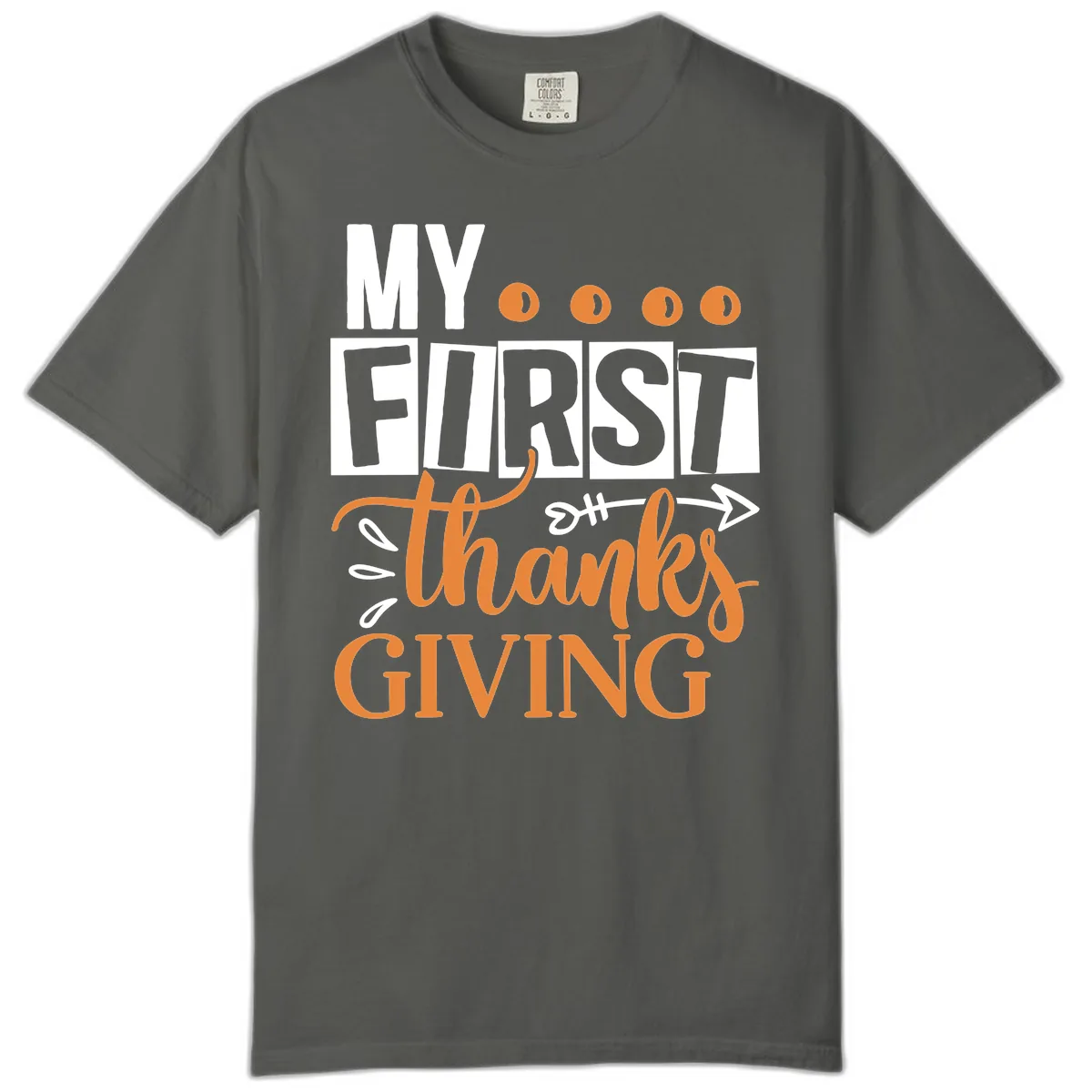 My First Thanksgiving Baby Design Comfort Color in Pepper