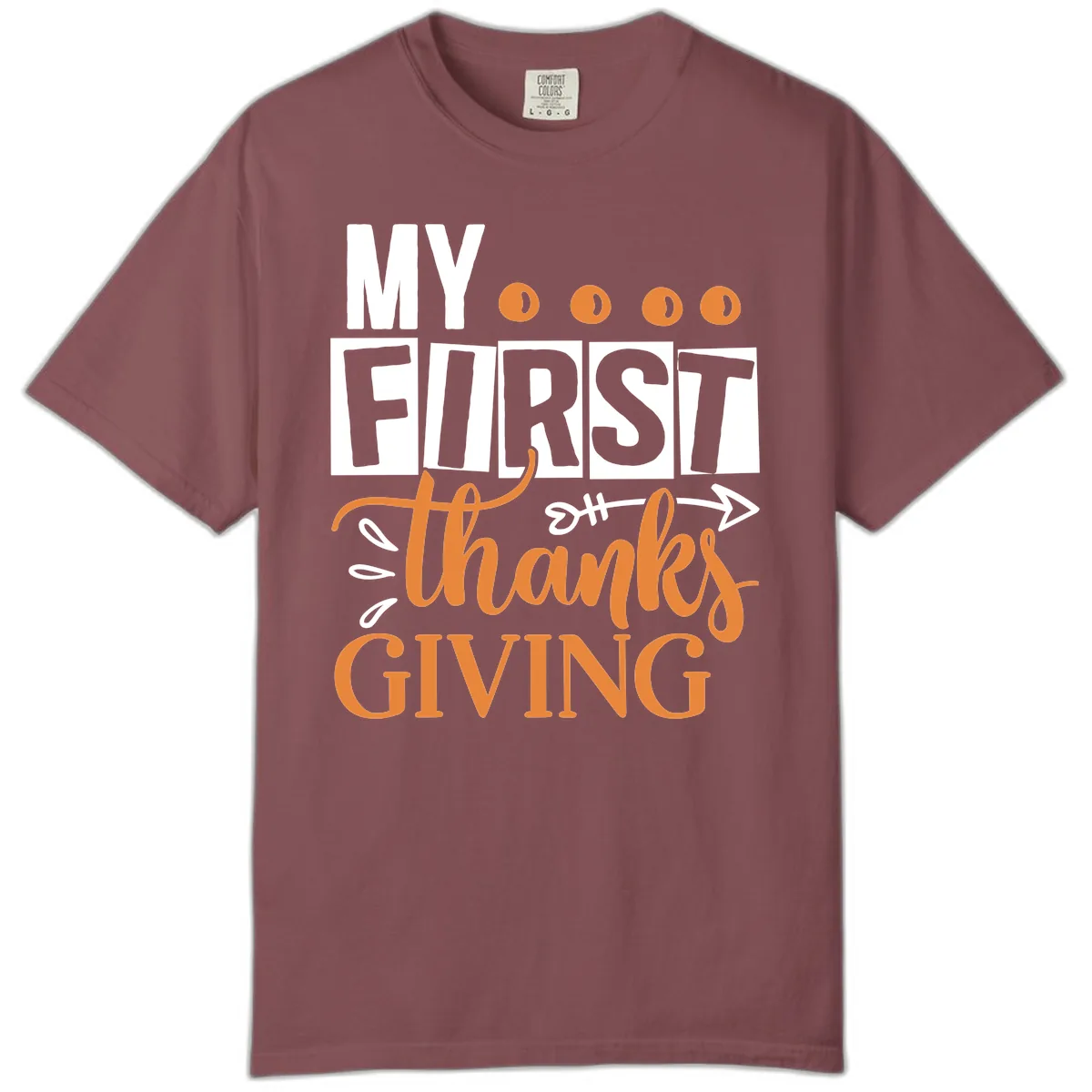 My First Thanksgiving Baby Design Comfort Color in Brick