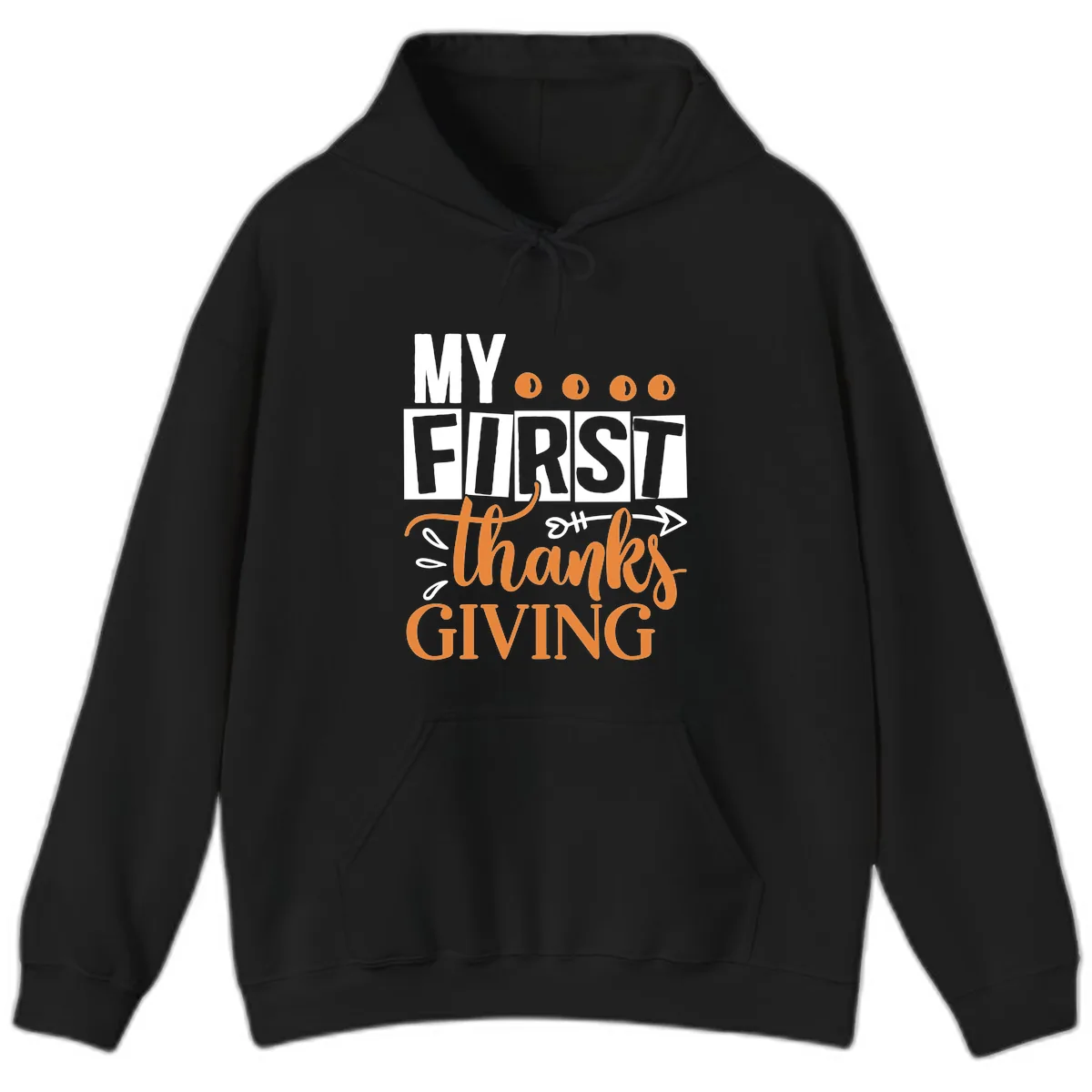 My First Thanksgiving Baby Design Hoodie in Black
