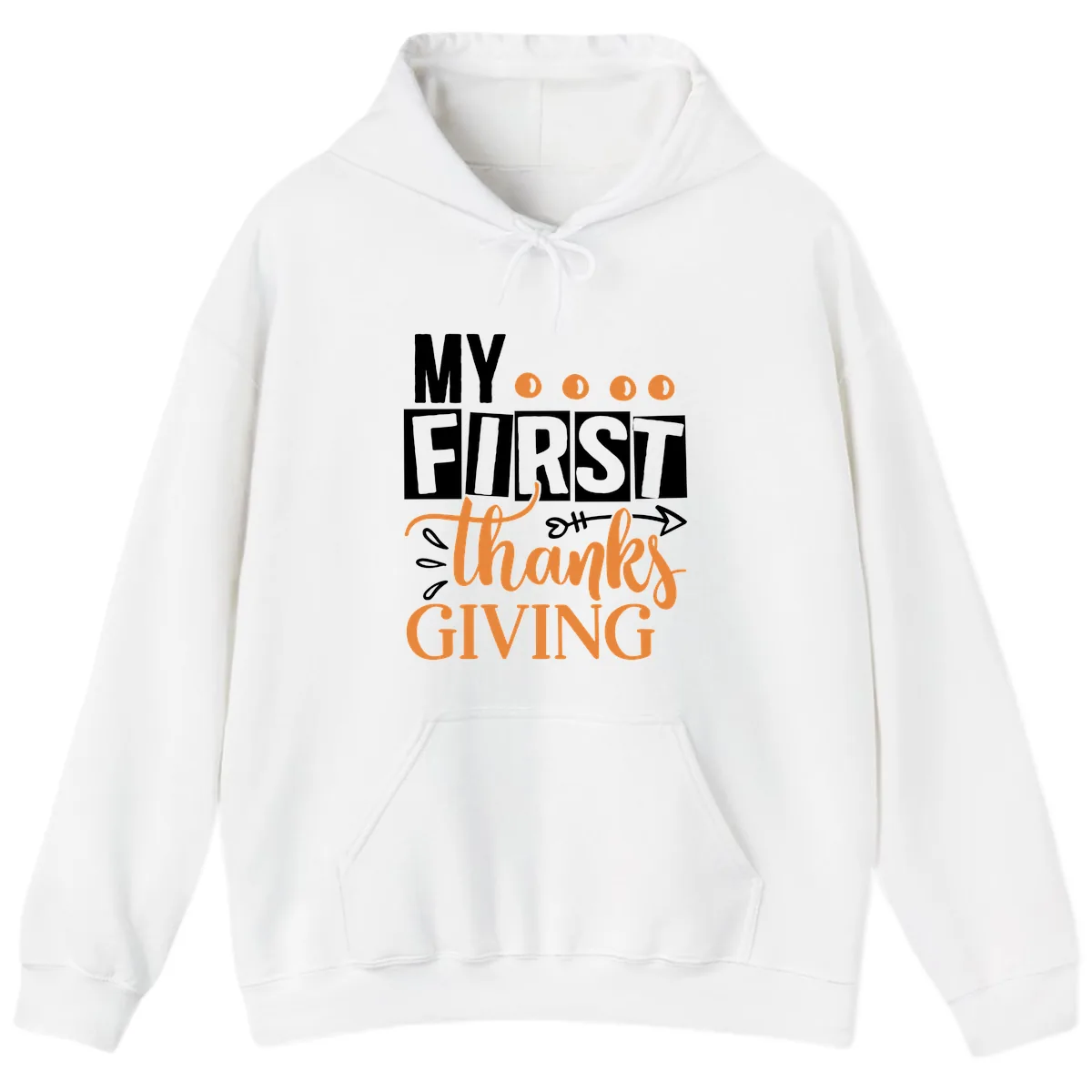 My First Thanksgiving Baby Design Hoodie in White
