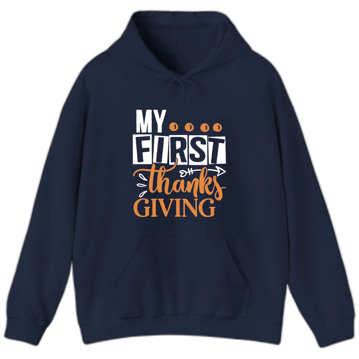 My First Thanksgiving Baby Design Hoodie in Navy
