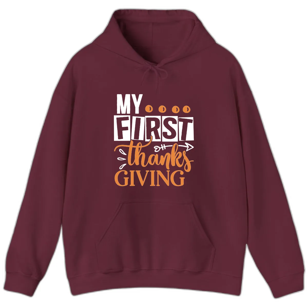 My First Thanksgiving Baby Design Hoodie in Maroon