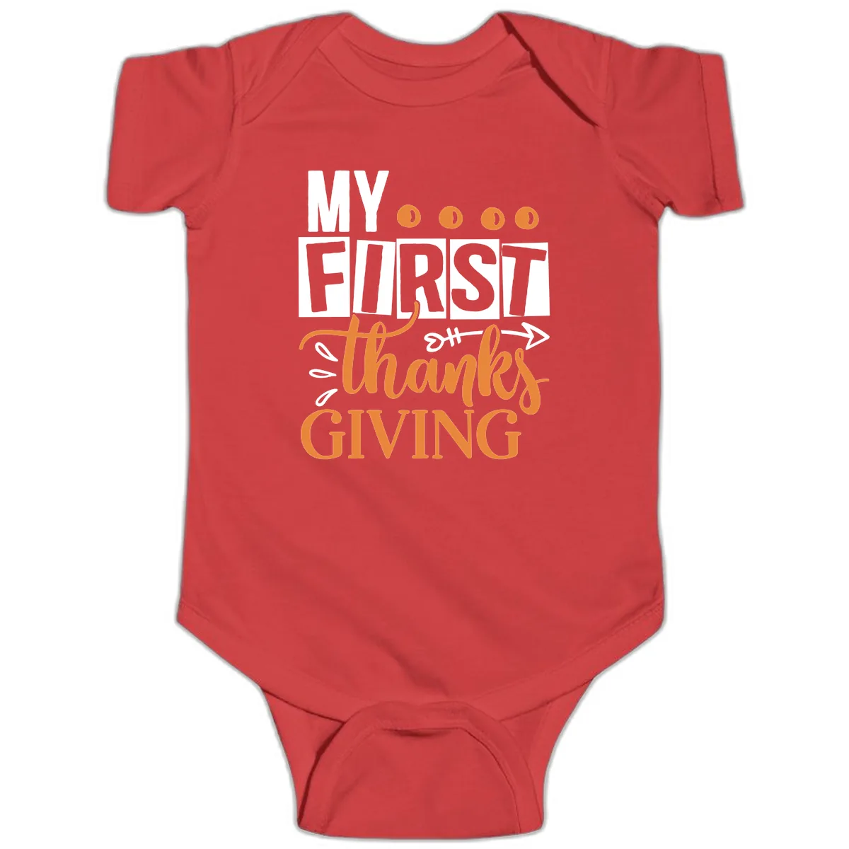 My First Thanksgiving Baby Design Baby Onesie in Red