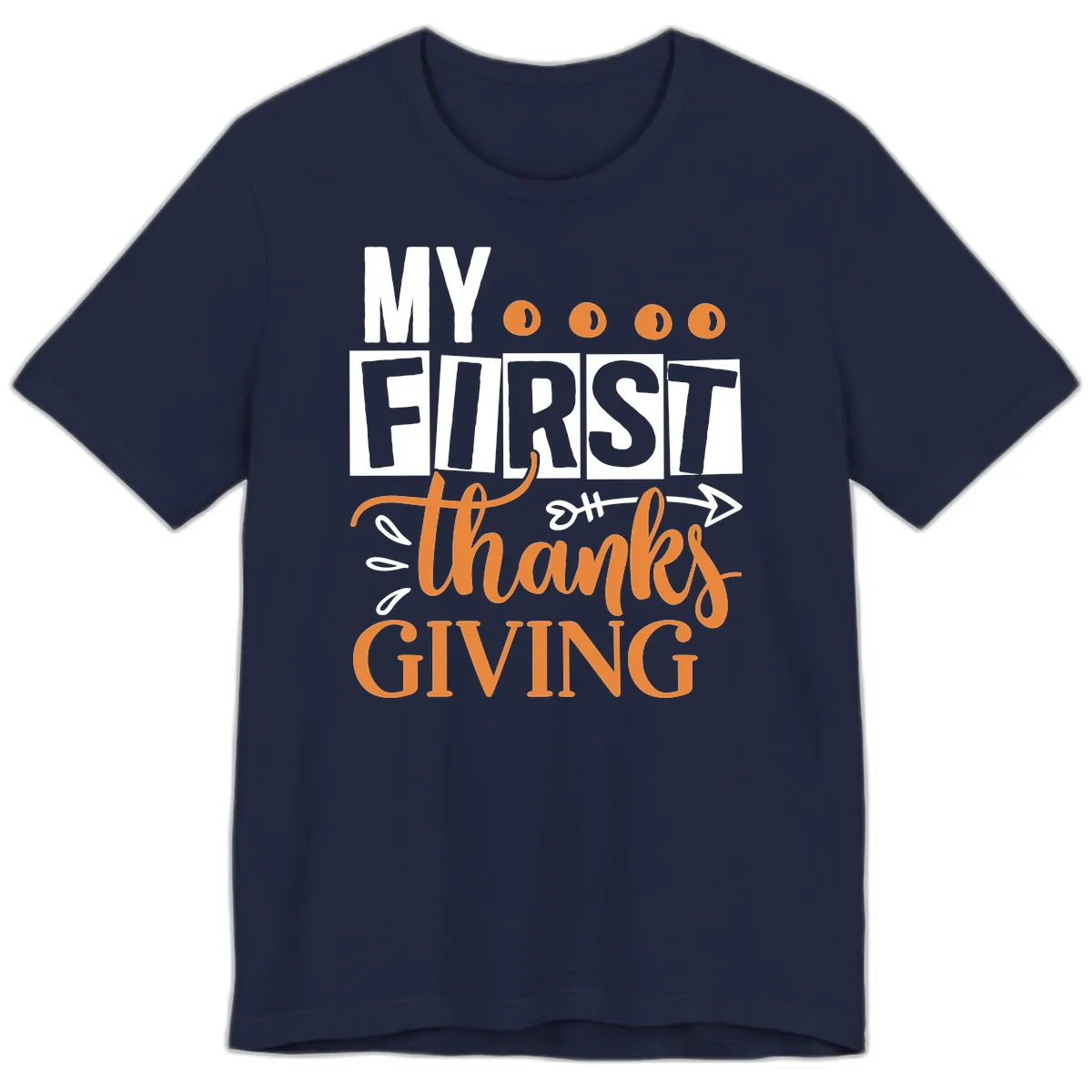 My First Thanksgiving Baby Design Premium T-Shirt in Navy