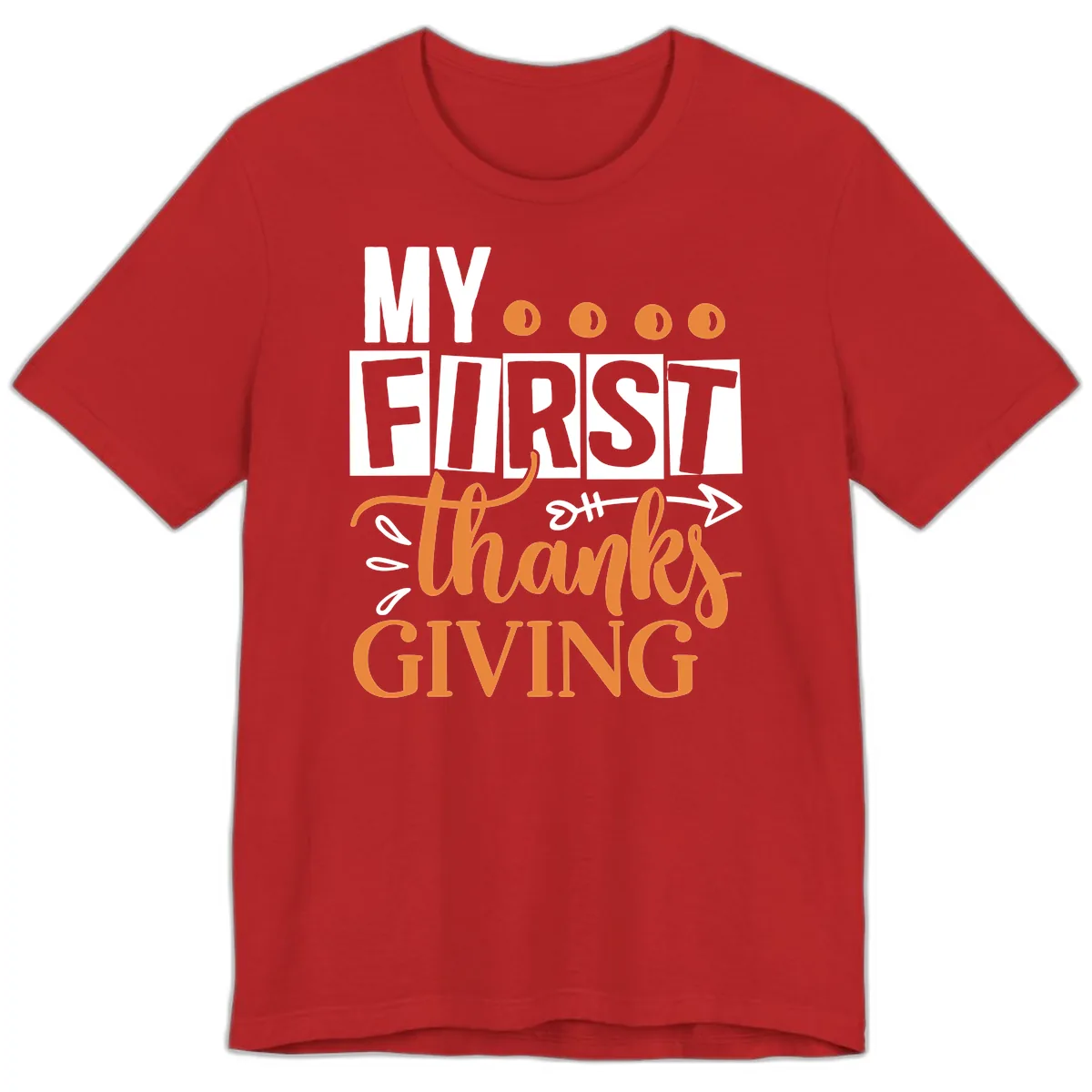 My First Thanksgiving Baby Design Premium T-Shirt in Red