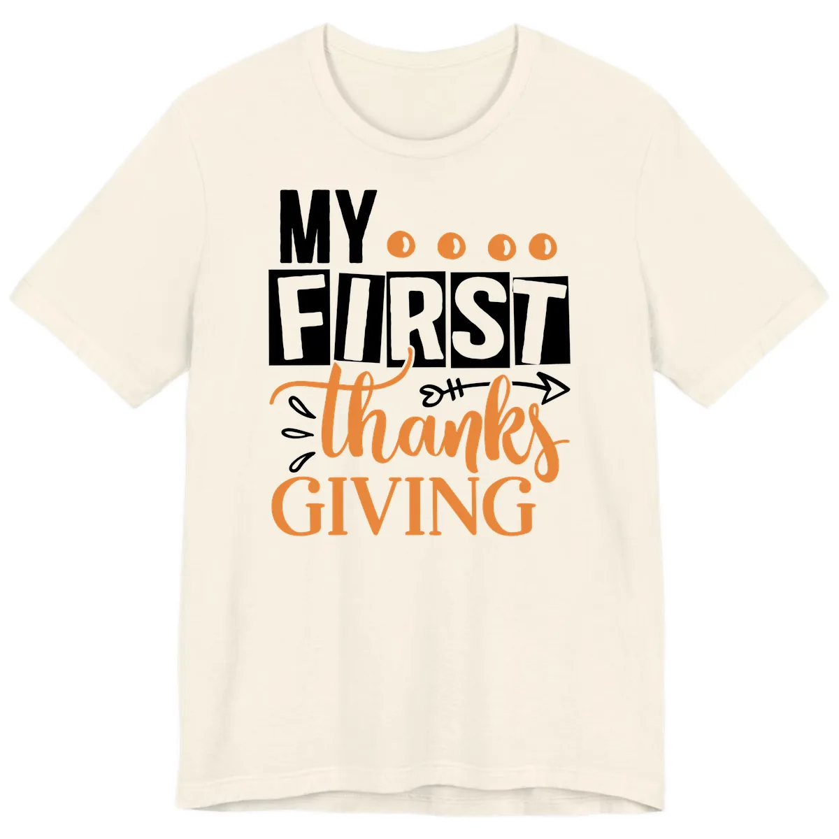 My First Thanksgiving Baby Design Premium T-Shirt in Natural