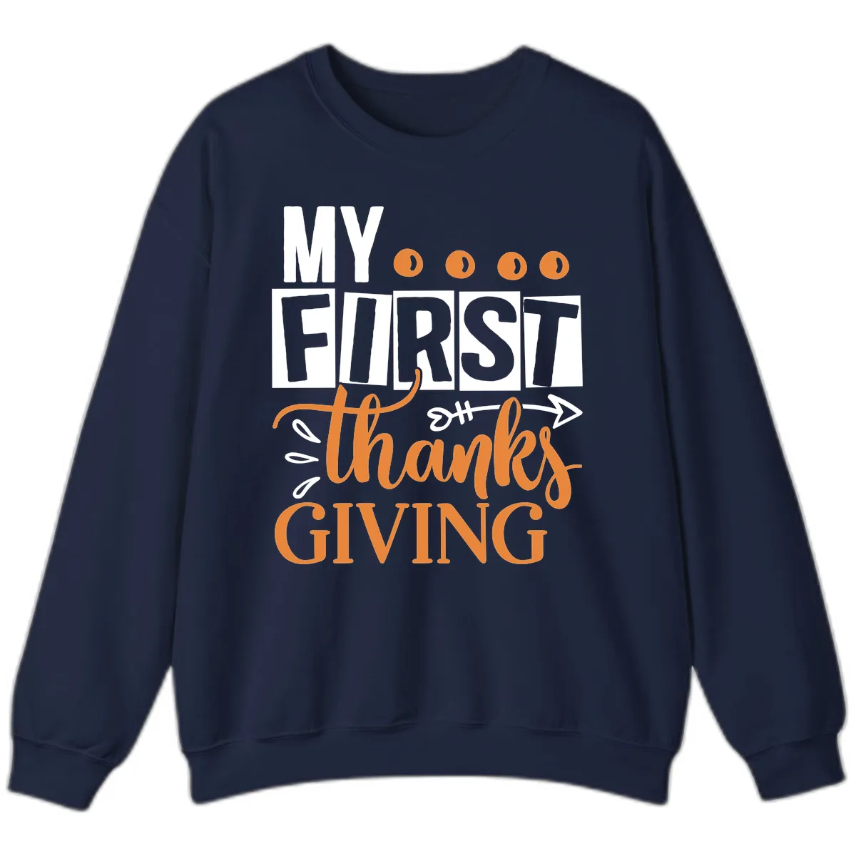 My First Thanksgiving Baby Design Sweatshirt in Navy