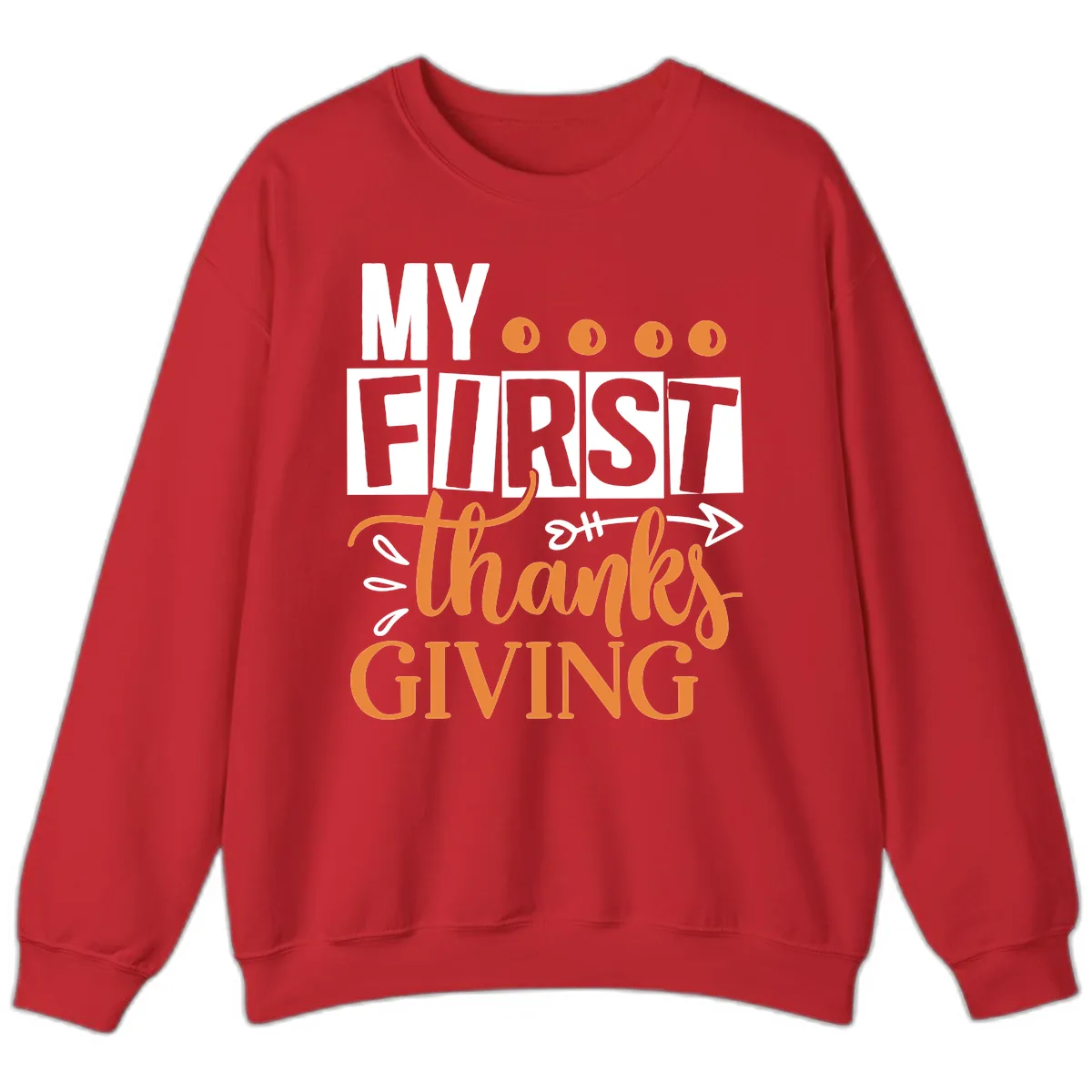 My First Thanksgiving Baby Design Sweatshirt in Red