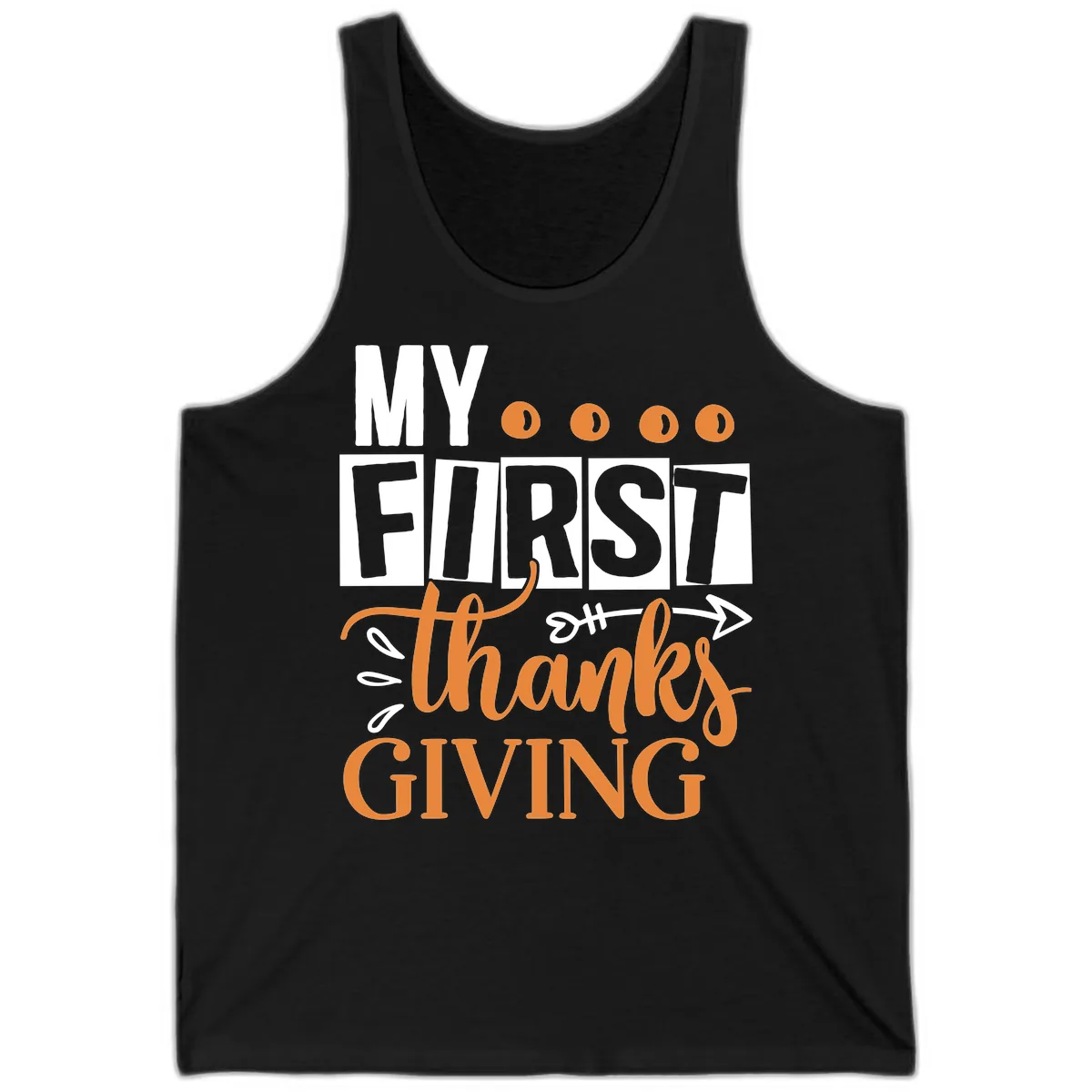 My First Thanksgiving Baby Design Tank in Black