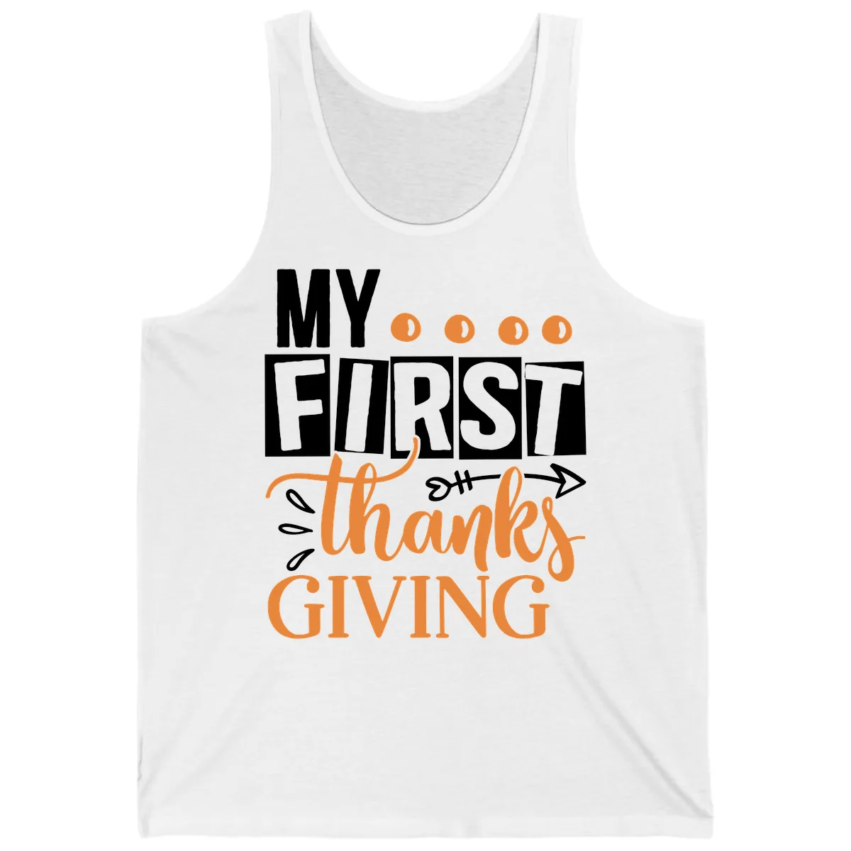 My First Thanksgiving Baby Design Tank in White