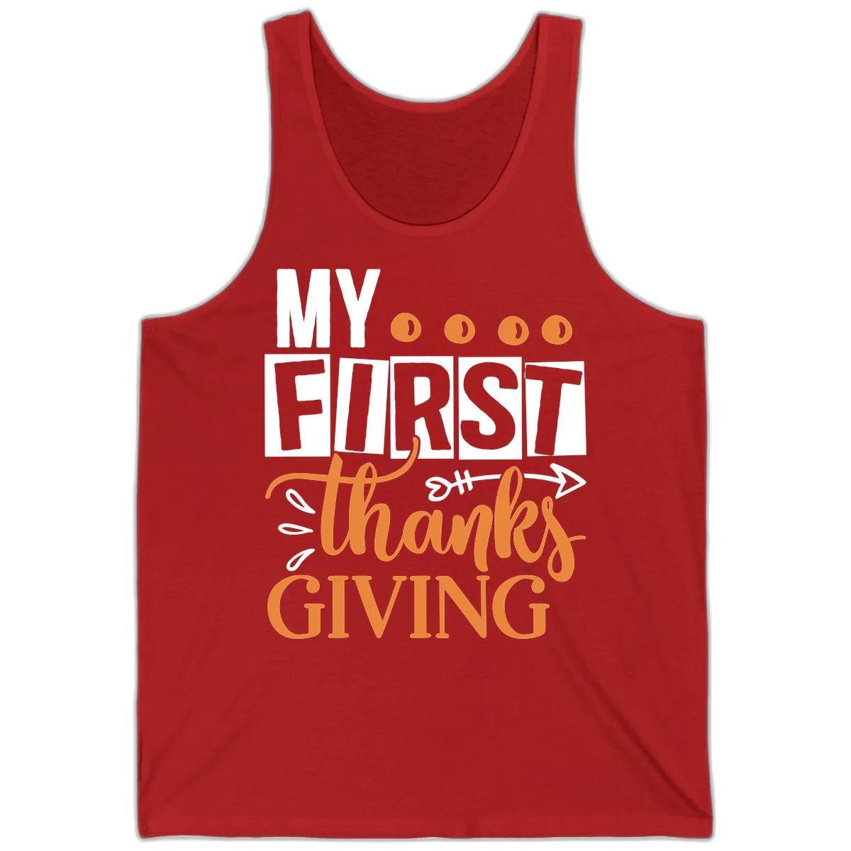 My First Thanksgiving Baby Design Tank in Red