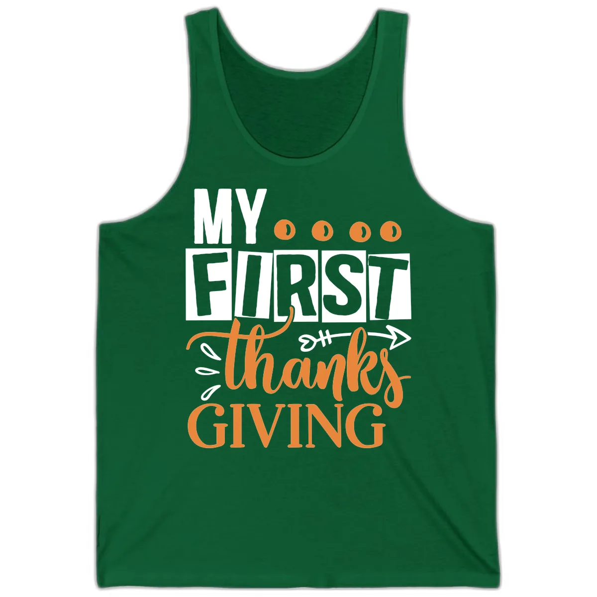 My First Thanksgiving Baby Design Tank in Kelly