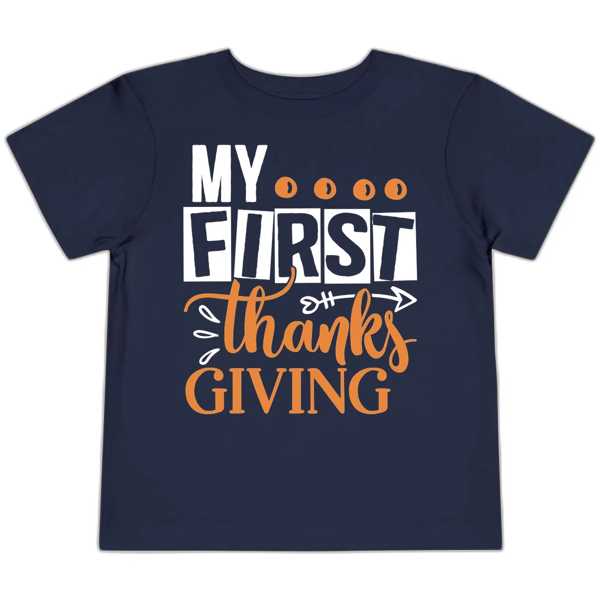 My First Thanksgiving Baby Design Toddler T-Shirt in Navy