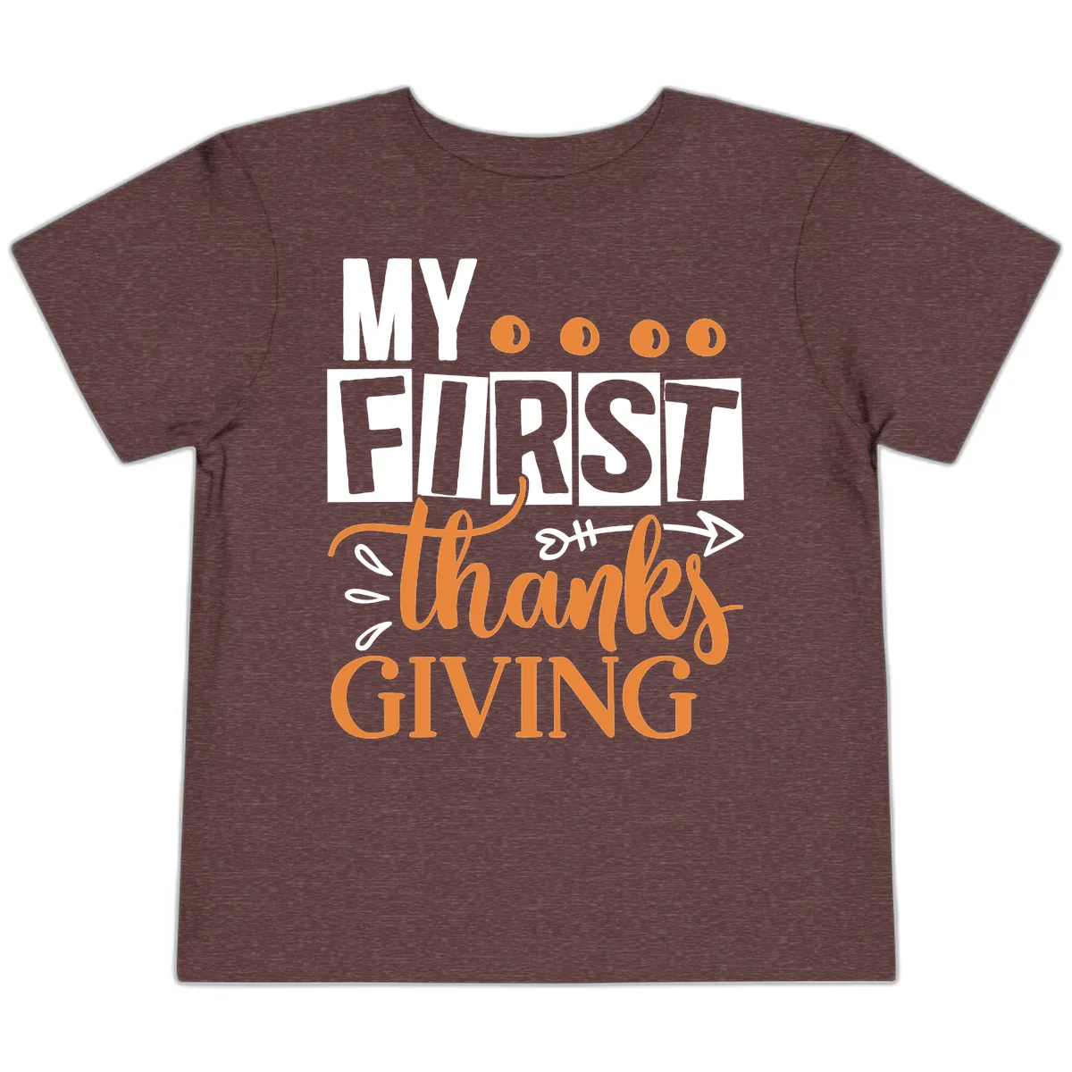My First Thanksgiving Baby Design Toddler T-Shirt in Heather Maroon