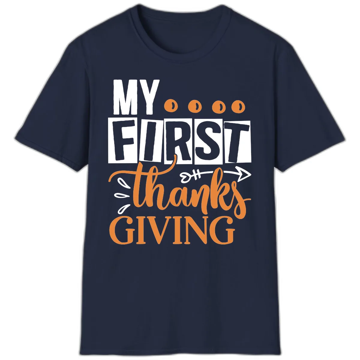 My First Thanksgiving Baby Design T-Shirt in Navy