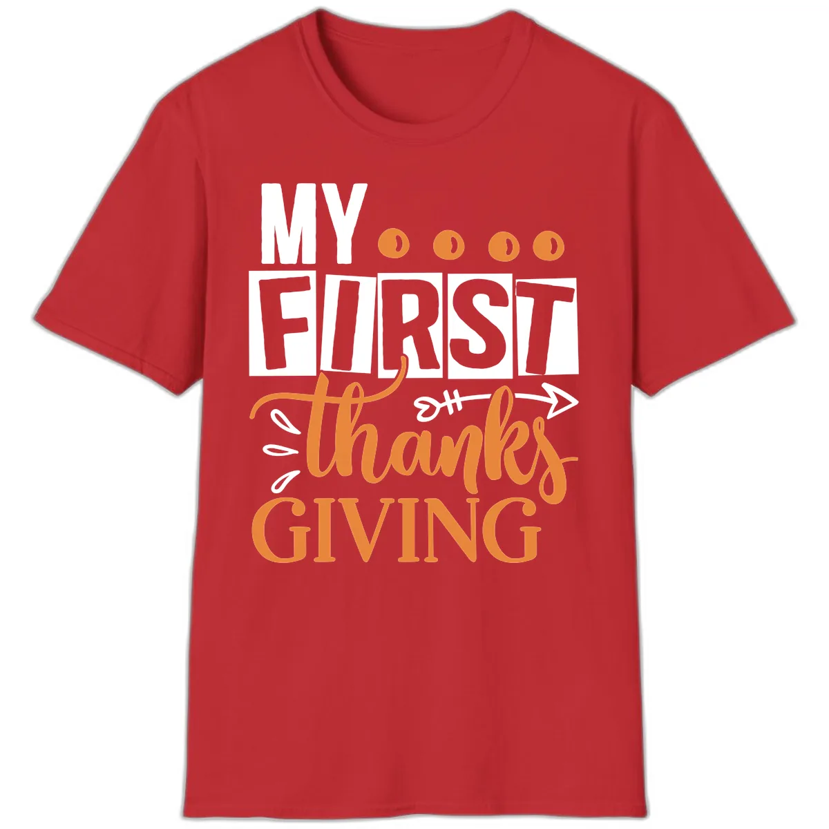 My First Thanksgiving Baby Design T-Shirt in Red