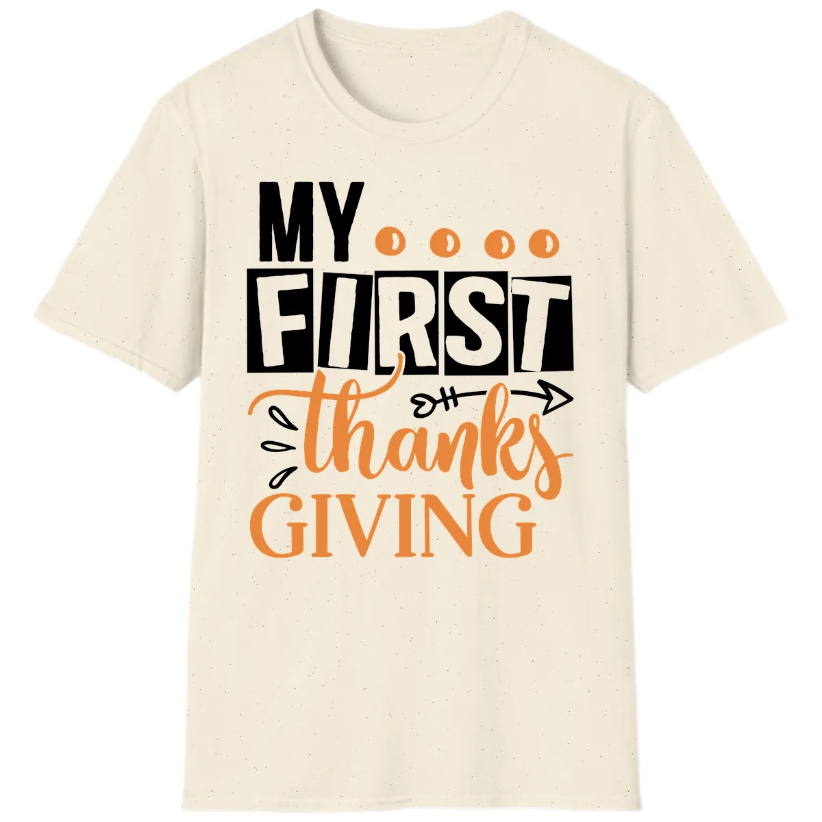 My First Thanksgiving Baby Design T-Shirt in Natural