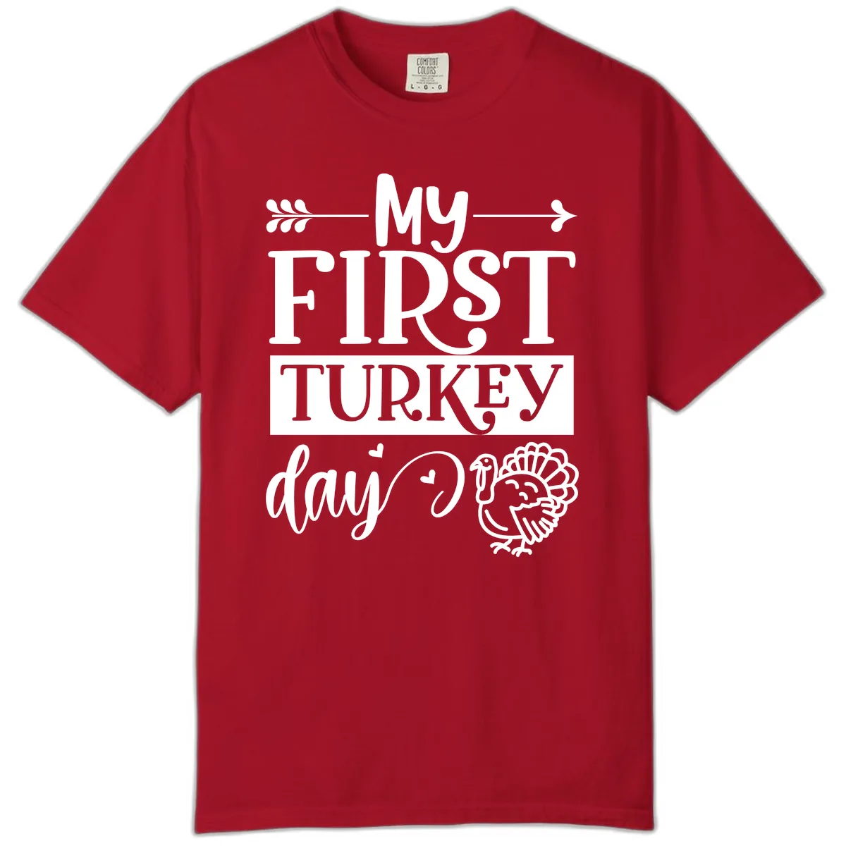 My First Turkey Day Baby Design Comfort Color in Red