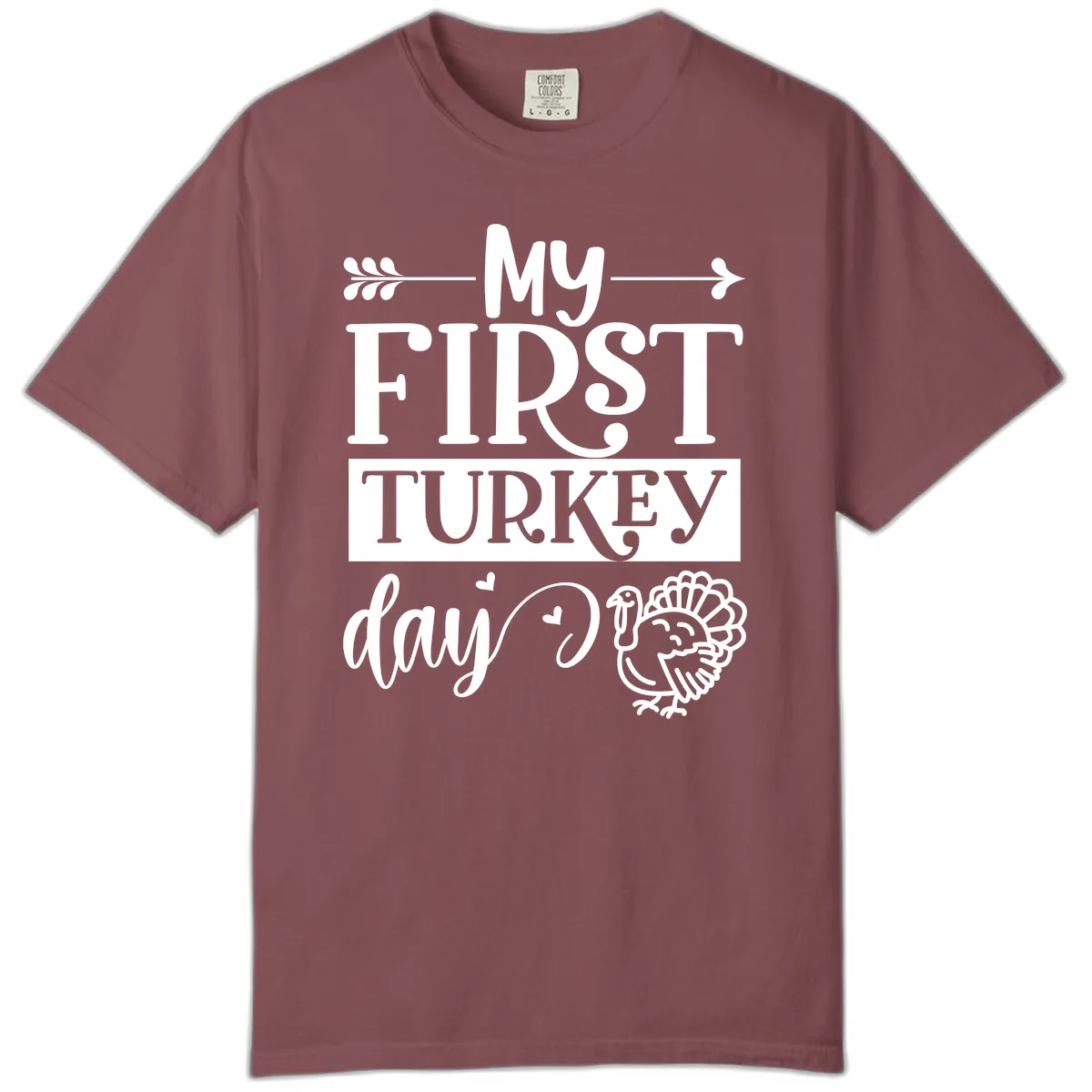 My First Turkey Day Baby Design Comfort Color in Brick