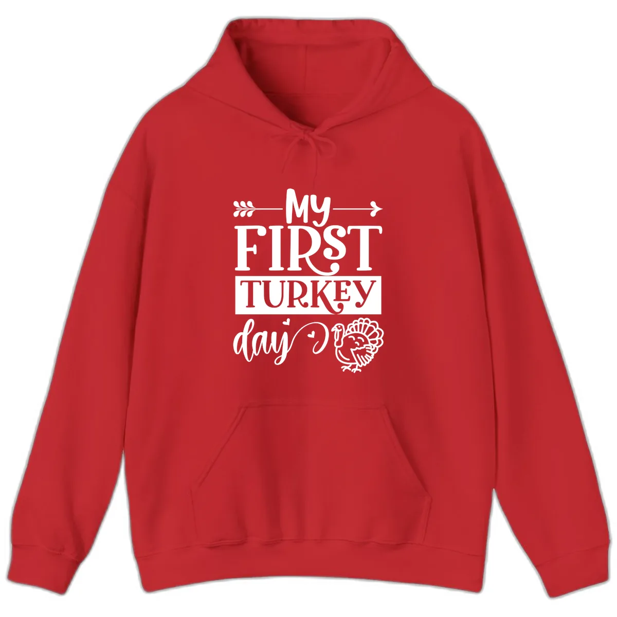 My First Turkey Day Baby Design Hoodie in Red