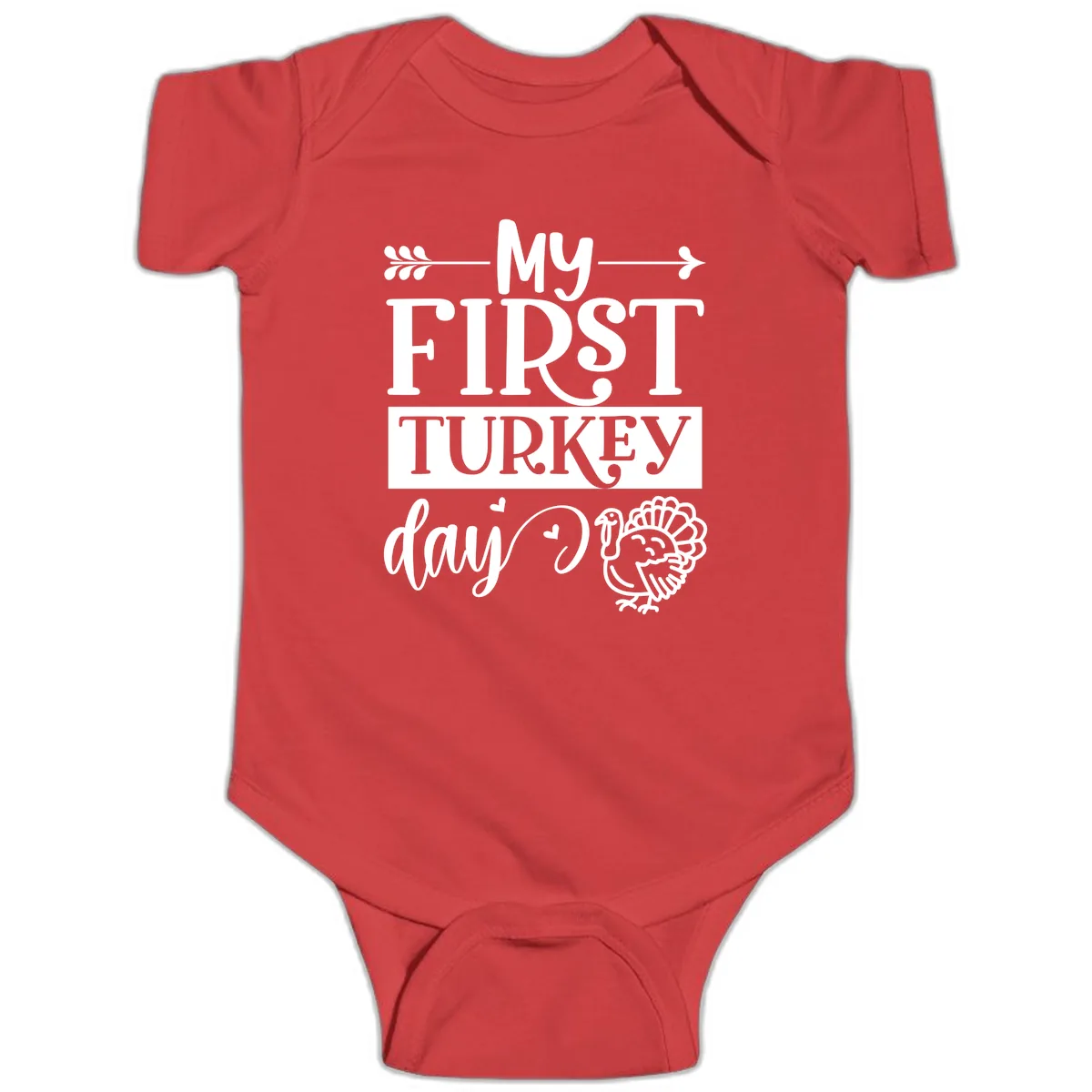 My First Turkey Day Baby Design Baby Onesie in Red