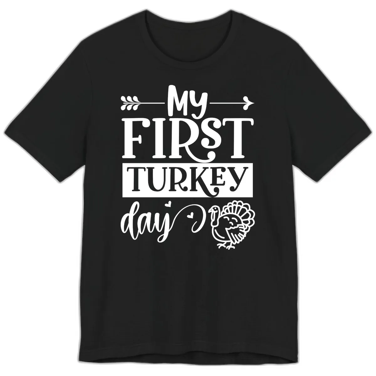 My First Turkey Day Baby Design Premium T-Shirt in Black