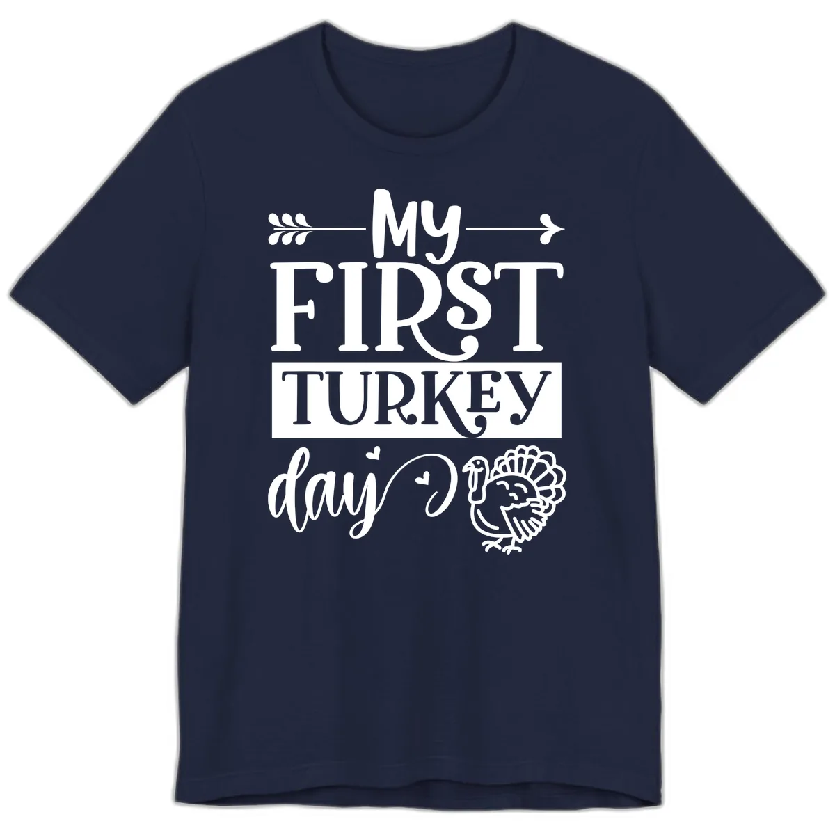 My First Turkey Day Baby Design Premium T-Shirt in Navy