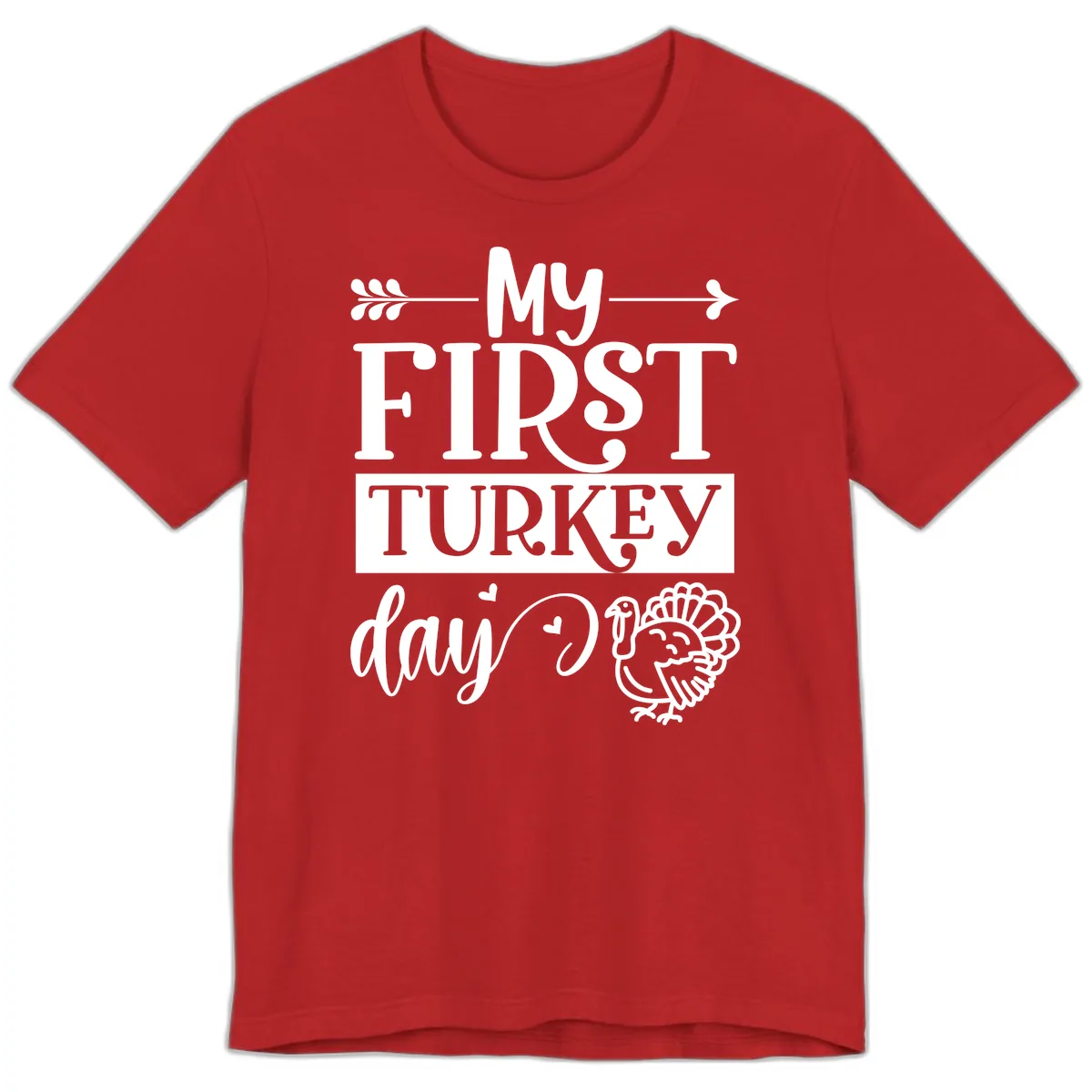 My First Turkey Day Baby Design Premium T-Shirt in Red