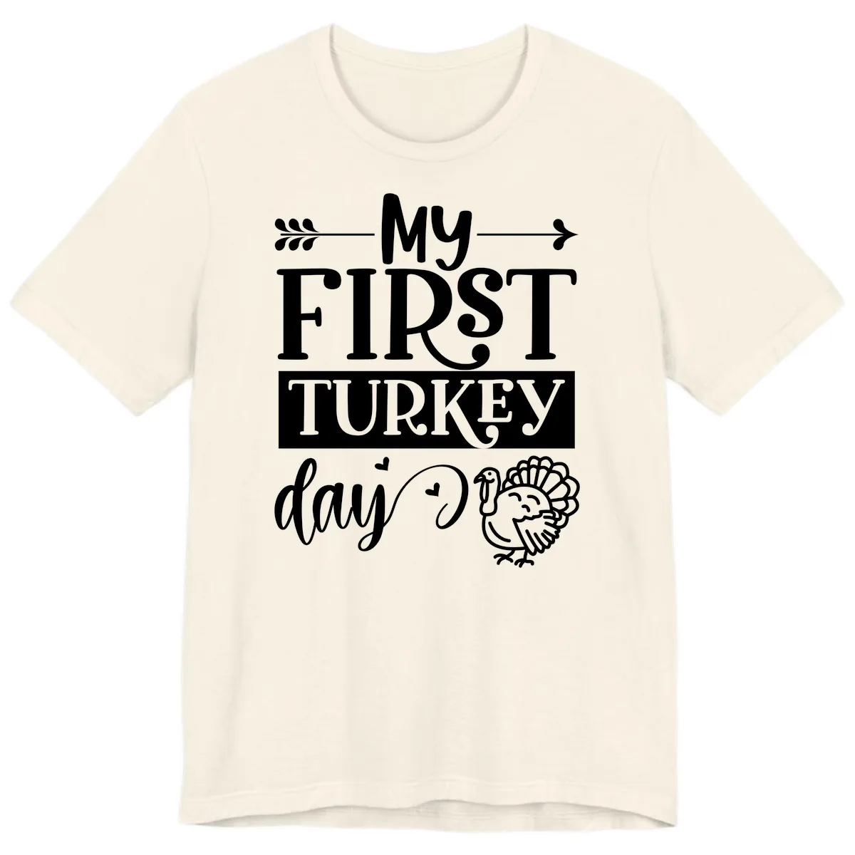 My First Turkey Day Baby Design Premium T-Shirt in Natural