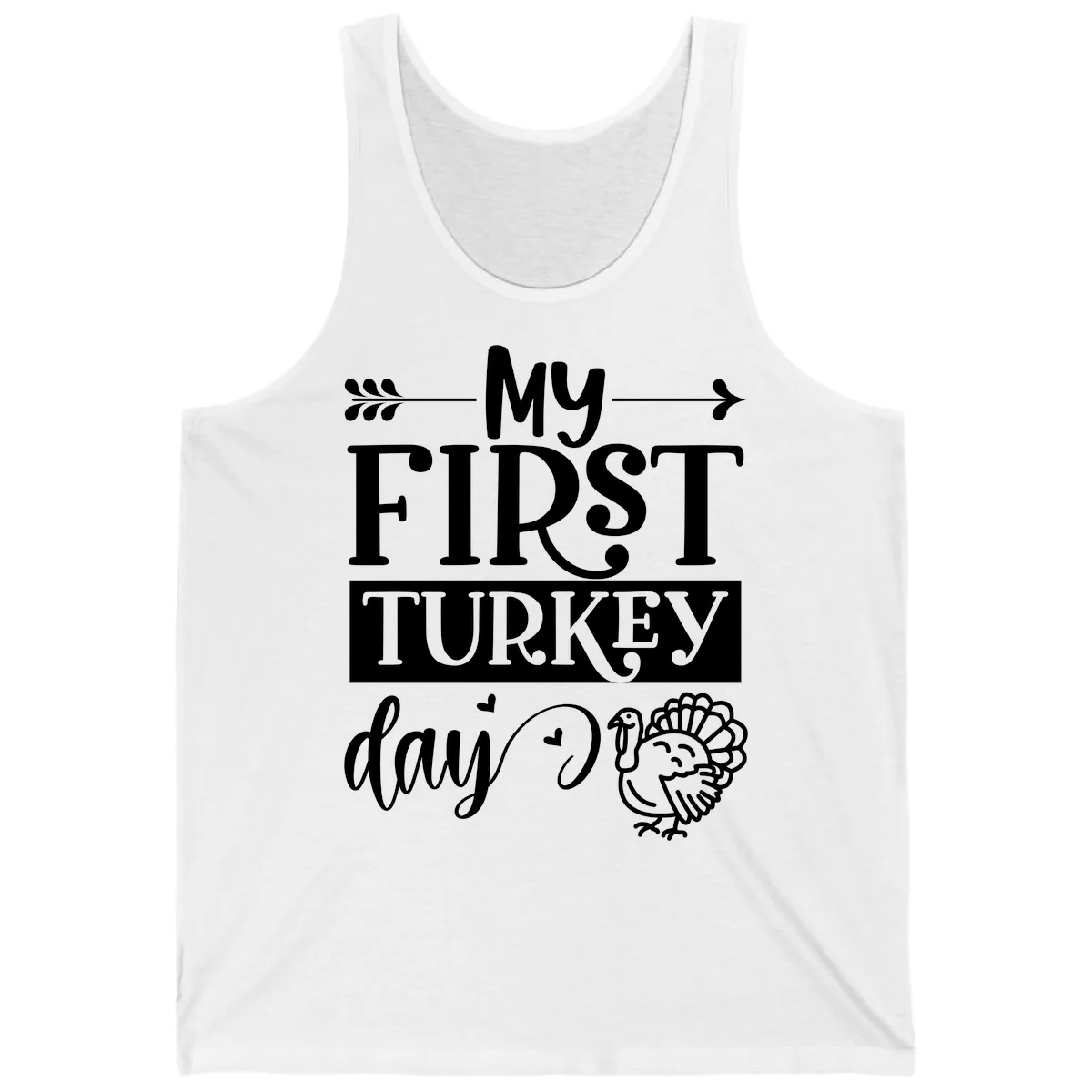 My First Turkey Day Baby Design Tank in White