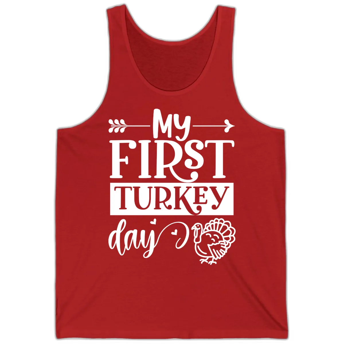 My First Turkey Day Baby Design Tank in Red