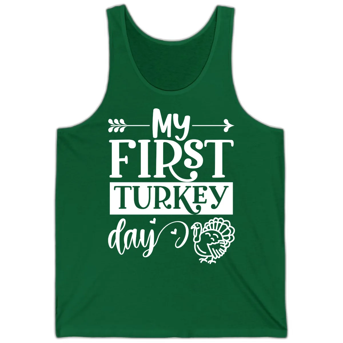 My First Turkey Day Baby Design Tank in Kelly