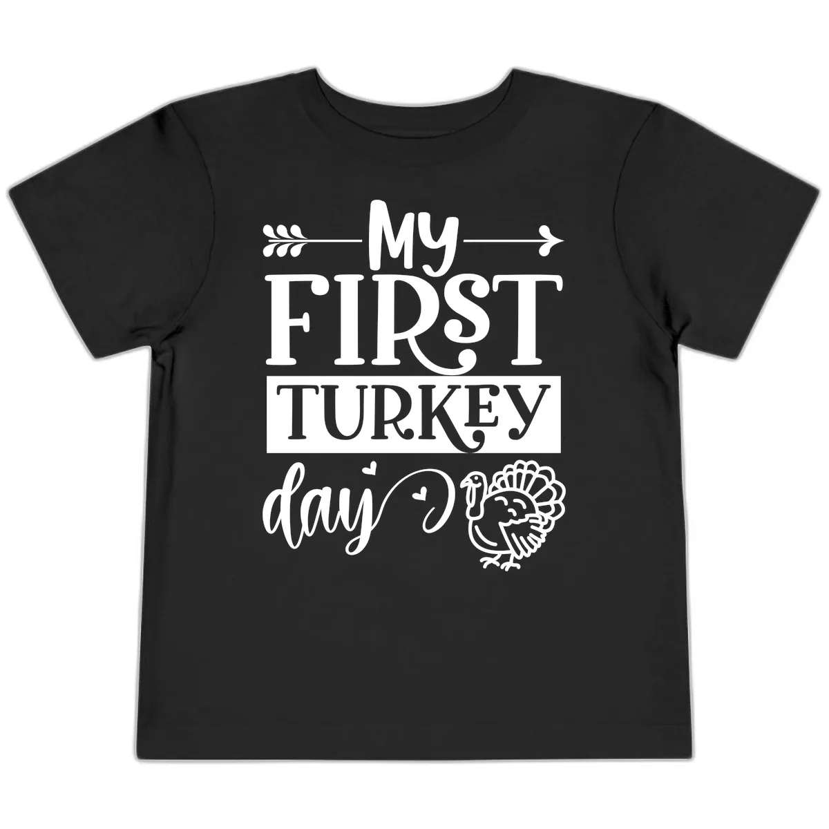 My First Turkey Day Baby Design Toddler T-Shirt in Black