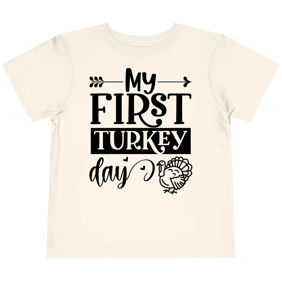 My First Turkey Day Baby Design Toddler T-Shirt in Natural
