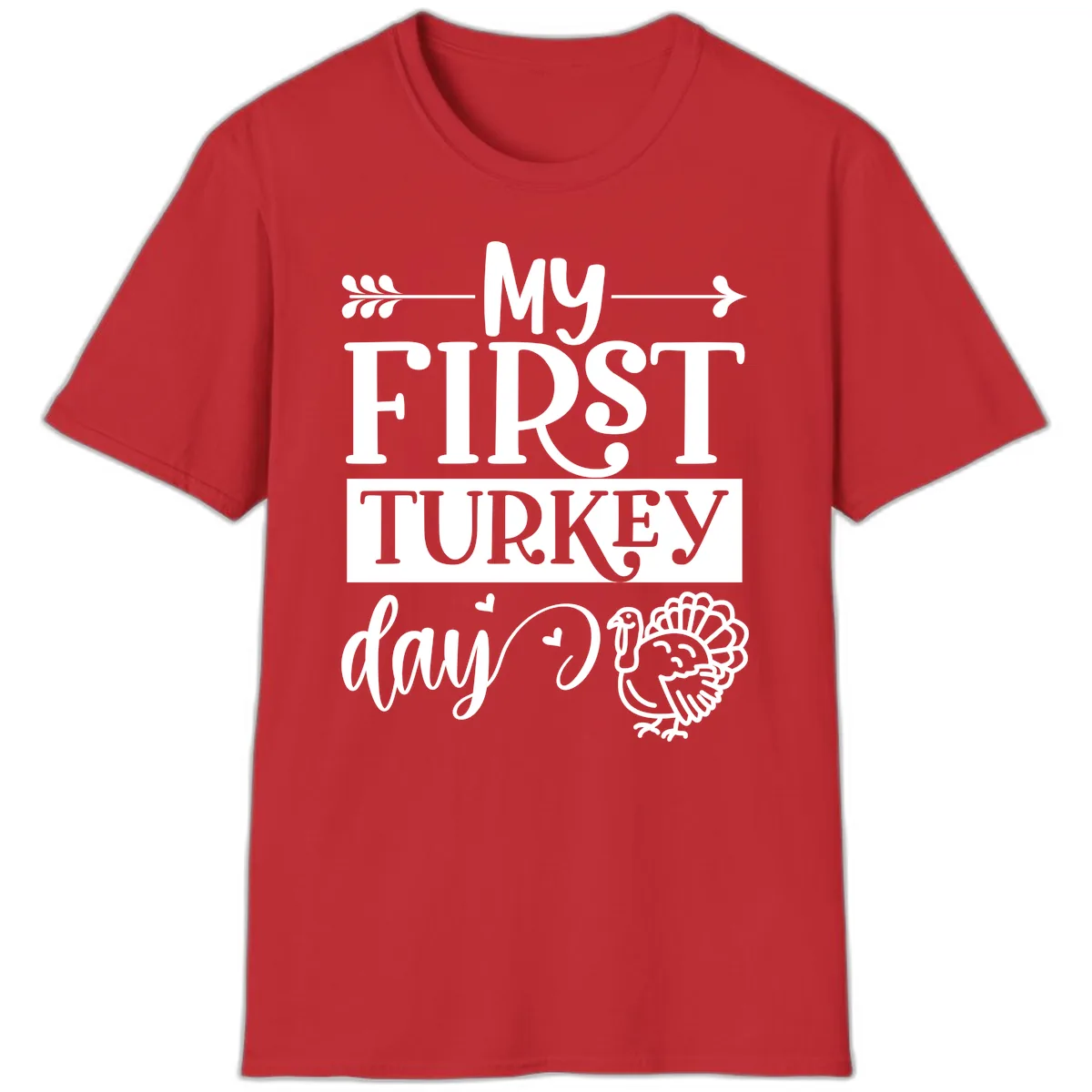 My First Turkey Day Baby Design T-Shirt in Red