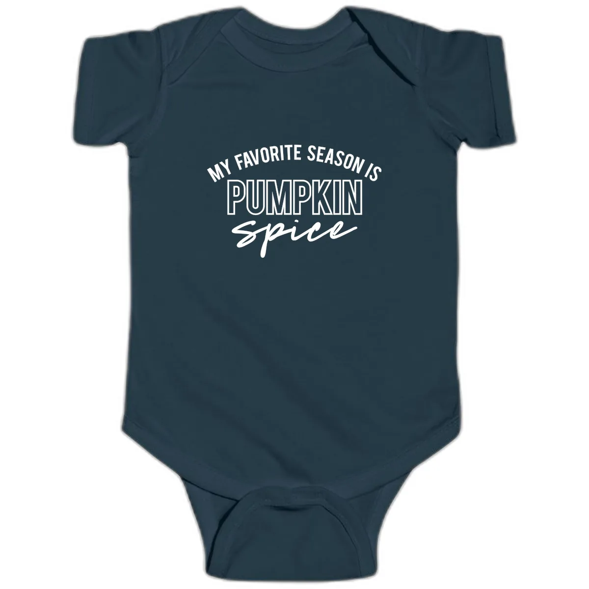 My Favorite Season Is Pumpkin Spice Baby Onesie in Navy