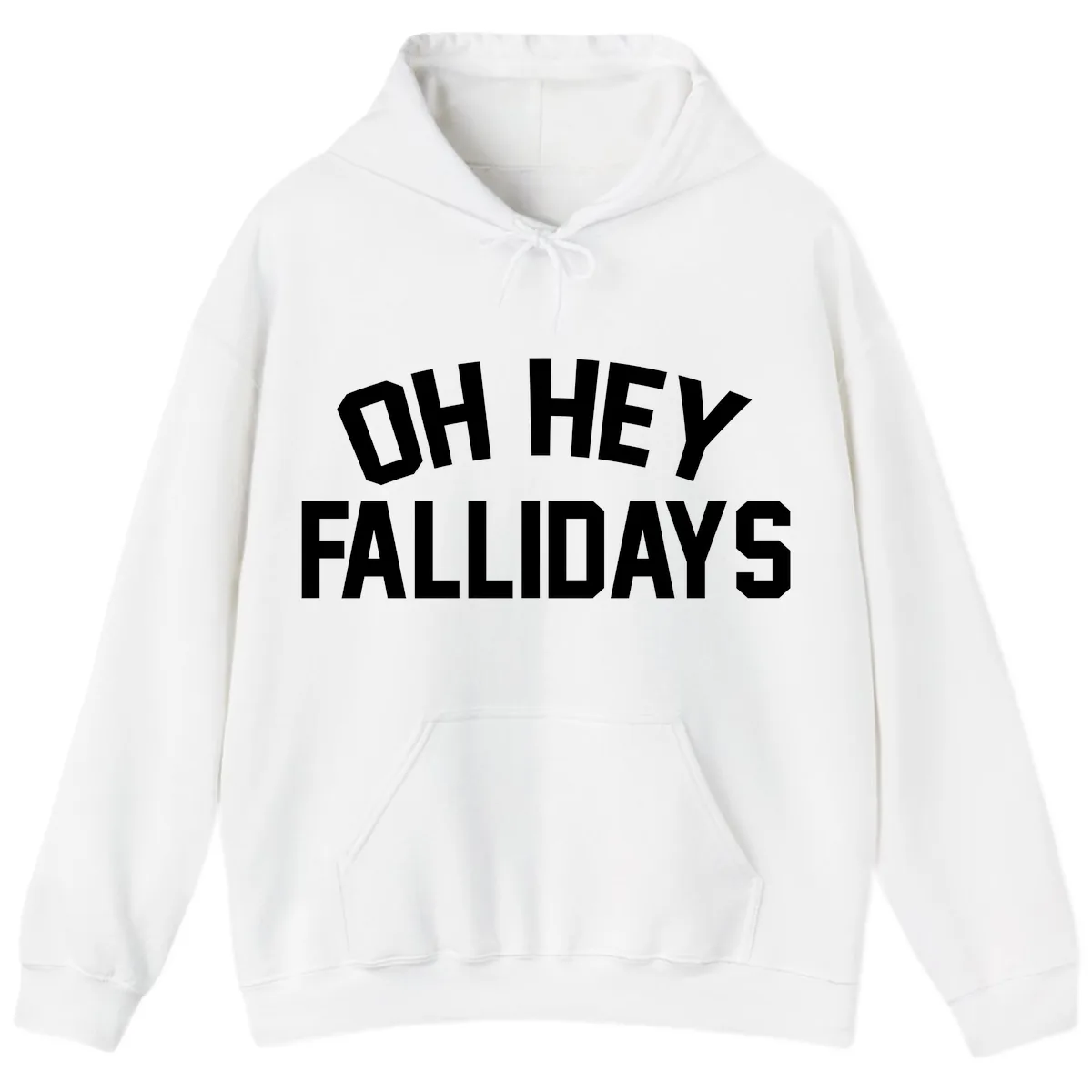 Oh Hey Fallidays Graphic Design Hoodie in White