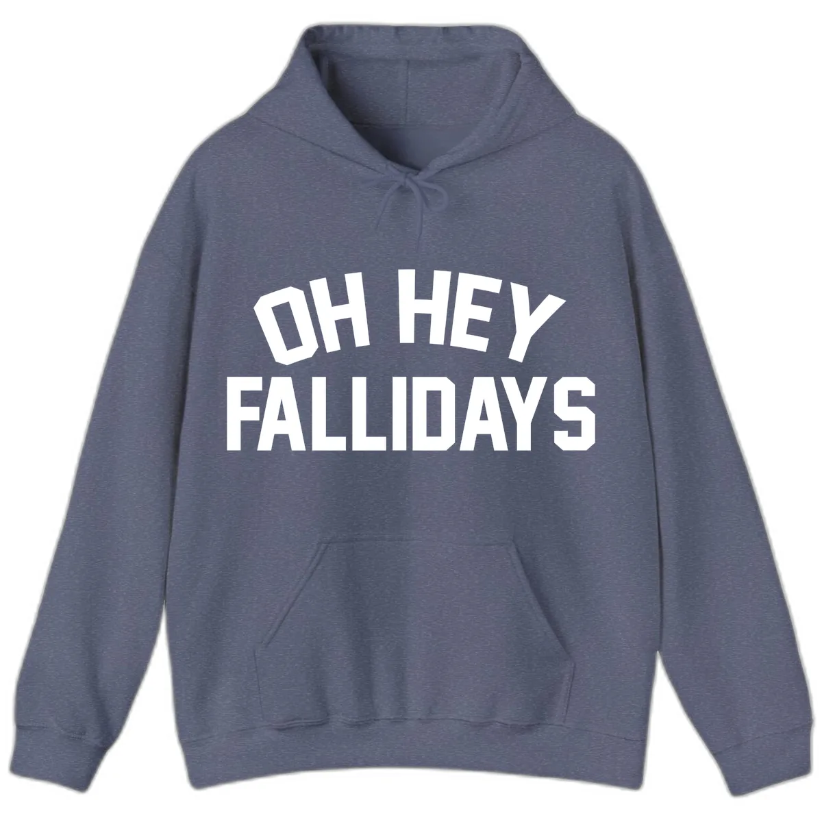 Oh Hey Fallidays Graphic Design Hoodie in Heather Navy