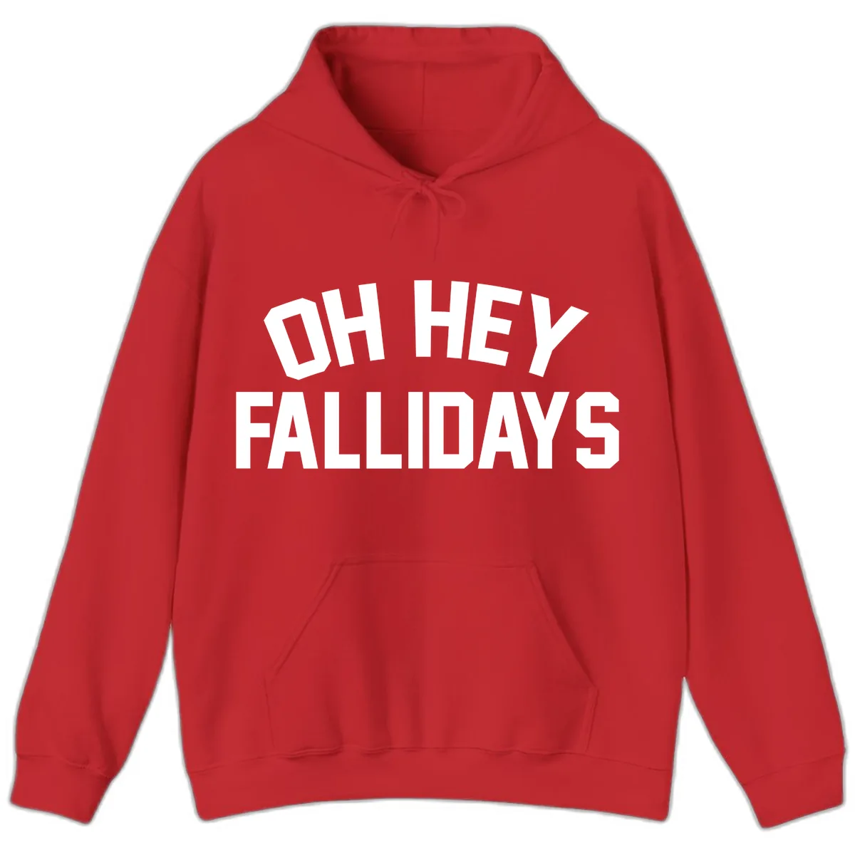 Oh Hey Fallidays Graphic Design Hoodie in Red