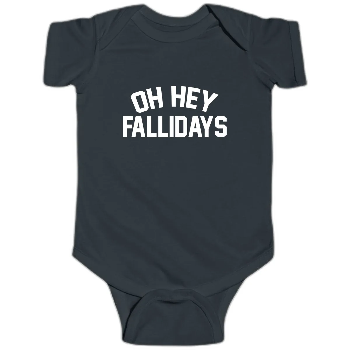 Oh Hey Fallidays Graphic Design Baby Onesie in Black