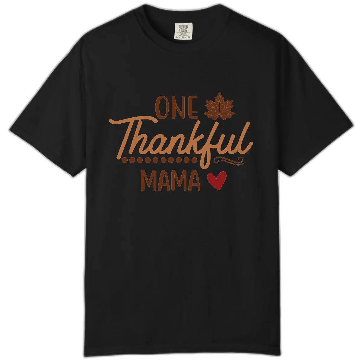 One Thankful Mama Thanksgiving Design Comfort Color in Black