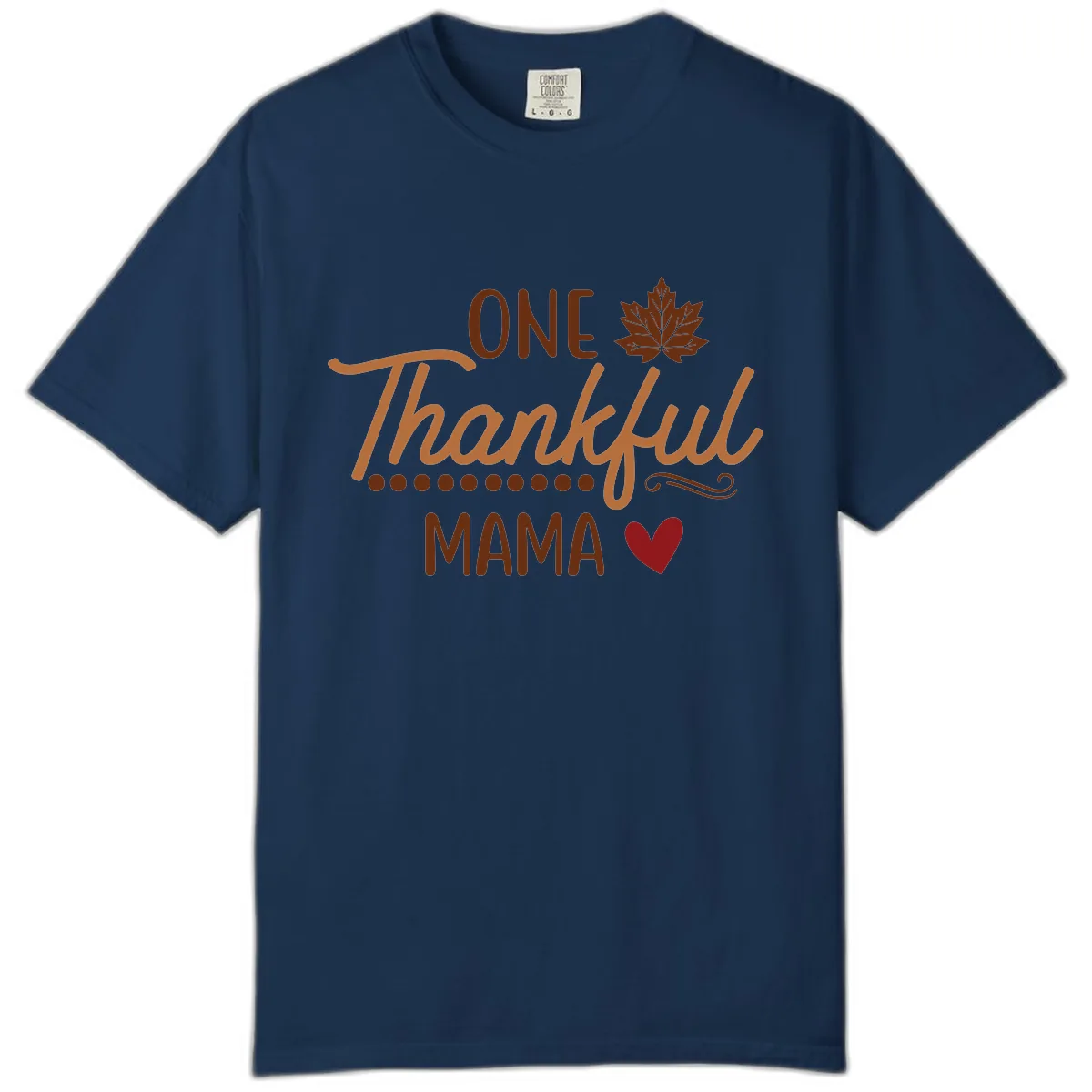 One Thankful Mama Thanksgiving Design Comfort Color in Navy