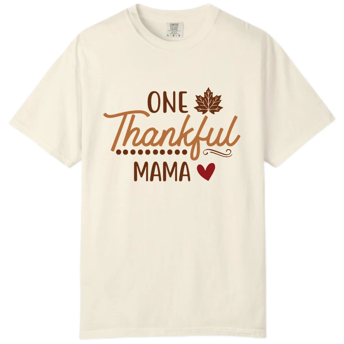 One Thankful Mama Thanksgiving Design Comfort Color in Ivory