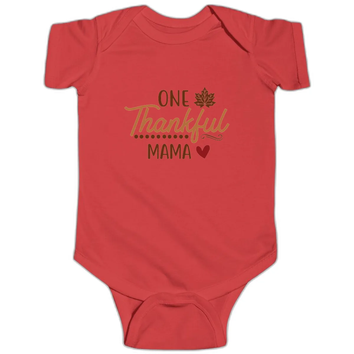 One Thankful Mama Thanksgiving Design Baby Onesie in Red