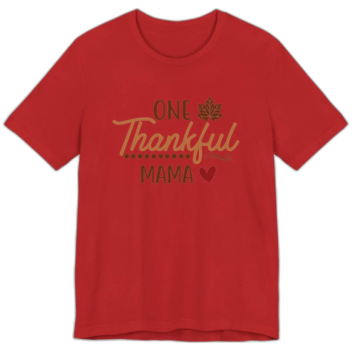 One Thankful Mama Thanksgiving Design Premium T-Shirt in Red