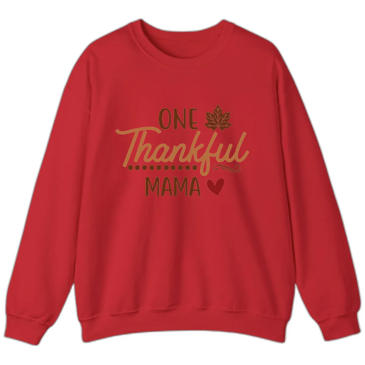 One Thankful Mama Thanksgiving Design Sweatshirt in Red