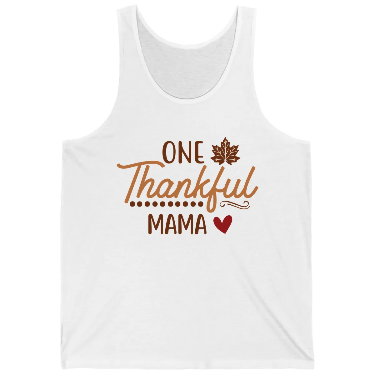 One Thankful Mama Thanksgiving Design Tank in White